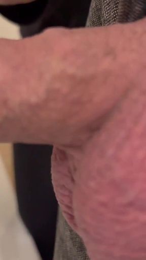 Hold His Uncut Dick When He Pee on Me