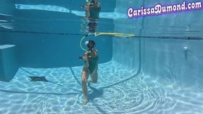 Carissa in the wicked weasel suit scuba and strip teaser