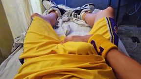Skinny Basketball Player Jerks off His Dick