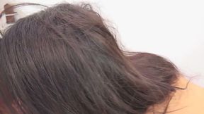 Asian beauty gets spitroasted in threesome action
