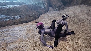 Draenei Girl on Draenei Girl Action in a Cave - Warcraft Porn Parody