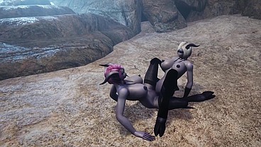 Draenei Girl on Draenei Girl Action in a Cave - Warcraft Porn Parody