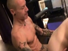 Tattooed German stud fucks BF at home