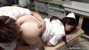 ”Cute Japanese Nurse Fixed From Behind”