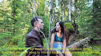 couple doing anal sex in public forest