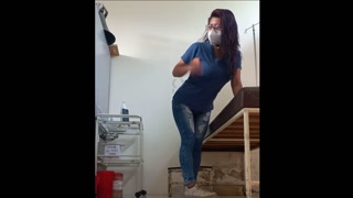 NURSE TOUCHES HER VAGINA AND BUTTOCKS IN THE DOCTOR'S OFFICE