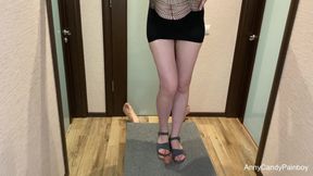 Girl punished dick on the milking board
