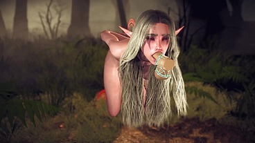 Elf fell in a Magic Dick Gangbang Trap in the forest - 3D Porn