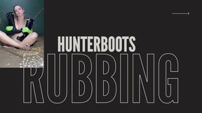 rubbing hunter boots in small tits