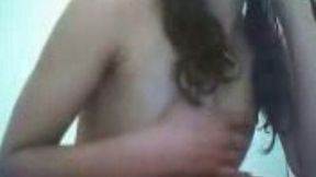 Dainty brunette teen from Turkey masturbates for me on webcam