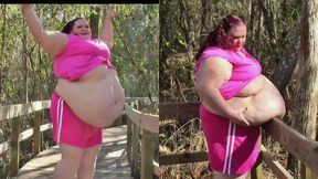 Fatty Exercises and Shows Off Her Huge Body at the Park *MP4*