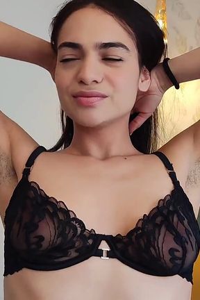 Fetish Oiled Hairy Armpits and Tits Massage Worship Lingerie