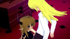 crim with the demon girl from the front office - interspecies reviewers