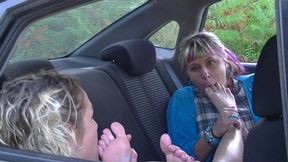 Foot love in her car (mp4)