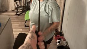 With the Choker on she must submit to my command… but she is defiant and refuses to comply so I must assert dominance and pull hard on her leash to remind her I have the control and power…. Now you help me by telling what you want the next step to be