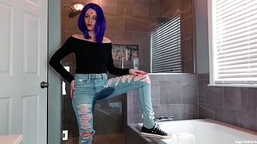 Raven Wetting Blue Jeans & Panties Sage Eldritch