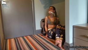 Stealthy Hotel Room Intruder Tied Up, Gagged & Stashed Catherine Sterling in the Corner! Rope Escape Attempt - A Custom Video! HD Version