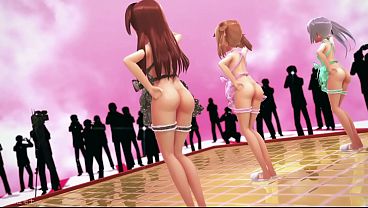 Nude Apron Dance - Kasumi, Michishio, Arashio - Chocolate Disco MMD by zaitaku