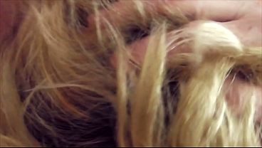 Blonde cutie Ashlee Graham gives a sloppy blowjob and plays with big