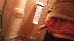 How to Piss with a Morning Wood, Desesperated Twink's Hard Cock and a Full Bladder