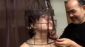 Subtitled Japanese CMNF BDSM nose hook bird cage play