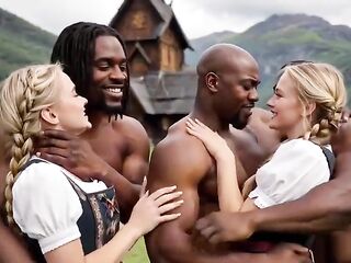 Spa BBC!!!! "Capítulo 4" ((Norwegian Angels)) Pretty golden-haired beauties large vaginas and bitches having interracial sex, getting their butts and vaginas pounded by large ebony rods and creampie [AI Generated]