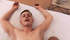 CzechHunter: Dark-skinned hair Czech man getting facial cumshot indoors