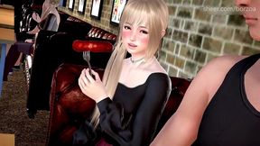 blonde teen shows her wet and hungry pussy inside a restaurant [mythic manor - naira 7]