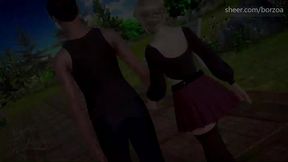 blonde teen shows her wet and hungry pussy inside a restaurant [mythic manor - naira 7]