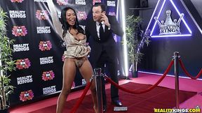 Horny busty ebony Jenna Foxx fuck after red carpet - Round And Brown