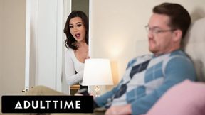ADULT TIME - PAWG Natalie Brooks Spies On Stepdad Fucking Pocket Pussy & Joins Him For Taboo Hookup!