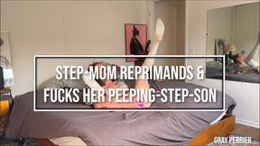 Step Mom Reprimands and Teaches Step Son how to have sex