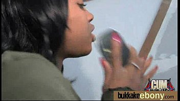 Hot ebony bukkake gangbang 17
