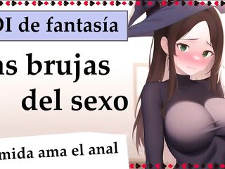 Las brujas del sexo. Brujita timida ama el anal. JOI COMPLETO en español.