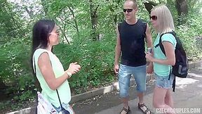 Two Dudes Invite Their Girlfriends For Sex Picnic In Forest