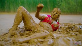 Orgasm in lake of mud