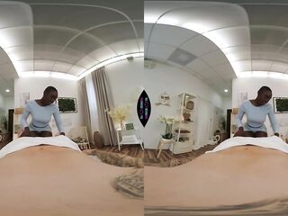 Ebony Black Cutie Gives Afro Massage - Lewd Wicked Zaawaadi Pleased Ending Sex VR 360 Porn