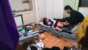 Busty Japanese college student gets creampied in an Asian orgy