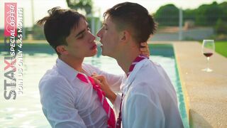 Nathan Luna and Danny Delano's raw poolside pool party ends with a hot, wet, and wild anal session