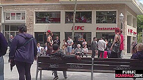 Slutty bae trapped at public place by dominant BDSM friends