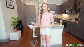 Reese Robbins - She Likes To Get Messy - Pigtailed Redhead Student 18+ Nerd Enjoys Deepthroat Blowjob