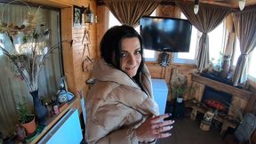 milfycalla fucked in ripped pantyhose & downjacket by her boss – office cheating fetish