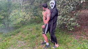 safado no parque libera cuzunho e ganha leite de dois fantasmas no halloween