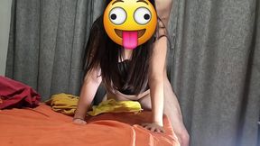 Painful and hard anal sex makes her eyes roll. Loud moans