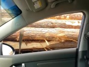 Helicopter dick driving down the road