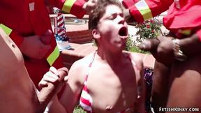 ”Firefighters Double penetration banging American whore”