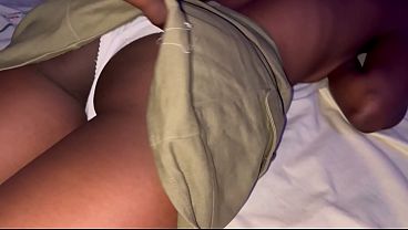 Slim Ebony Stepsister wants it slow and fast at the same time - Amateur