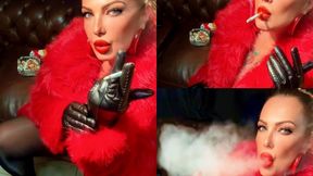 Between leather gloves, fur and lots of smoke - Marlboro Red