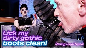 Lick My Dirty Gothic Boots Clean! ( Dirty Boot Worship - Lucia Haxcock ) - FULL HD MP4