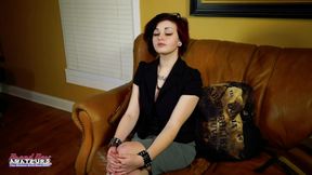 Petite Inked Brunette Coed Marcie  Dildo Toy Play Intense Solo Orgasm!